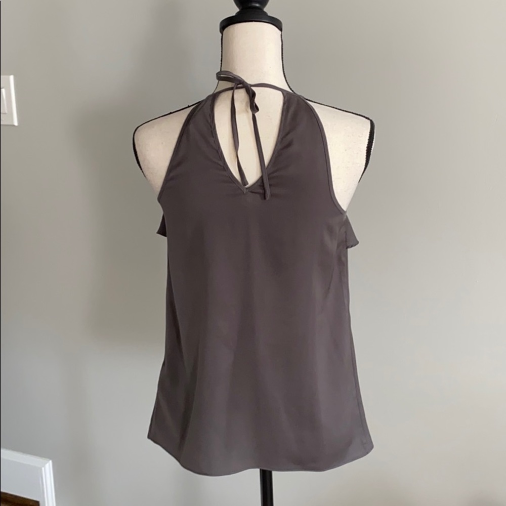Gray Guess Satin Ruffle Tank - Picture 3 of 5